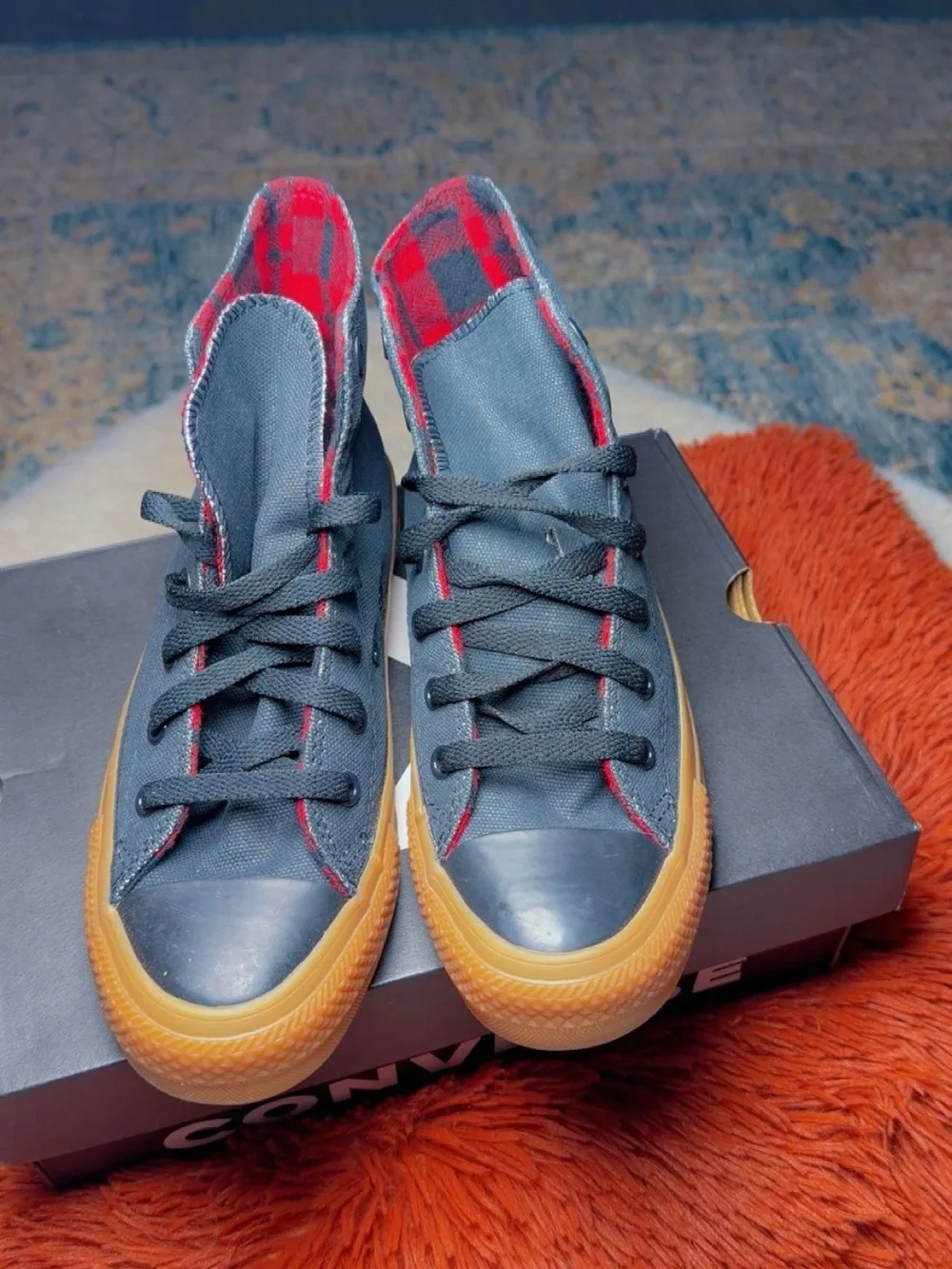 Converse Black High-Top Sneakers with Gum Soles